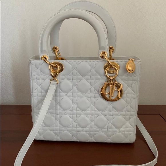 Dior Handbags - !SOLD! Dior lady Dior white medium Dior Handbags - !SOLD! Dior lady Dior white medium